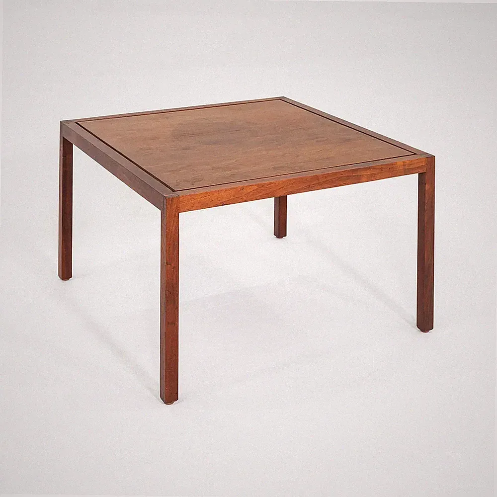 1960s Lewis Butler for Knoll Side / End Table in Walnut 27 x 27 x 17 Inches