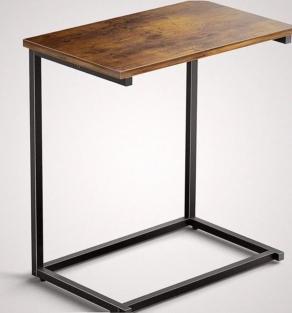 C Shaped End Table 27 Inches High, Side Table for Couch Slide Under, C Table Sof