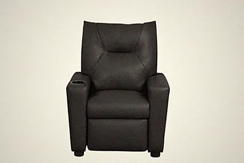 Lilola Home Perline 23in W Black PVC Fabric Kids Recliner Chair with Cupholder