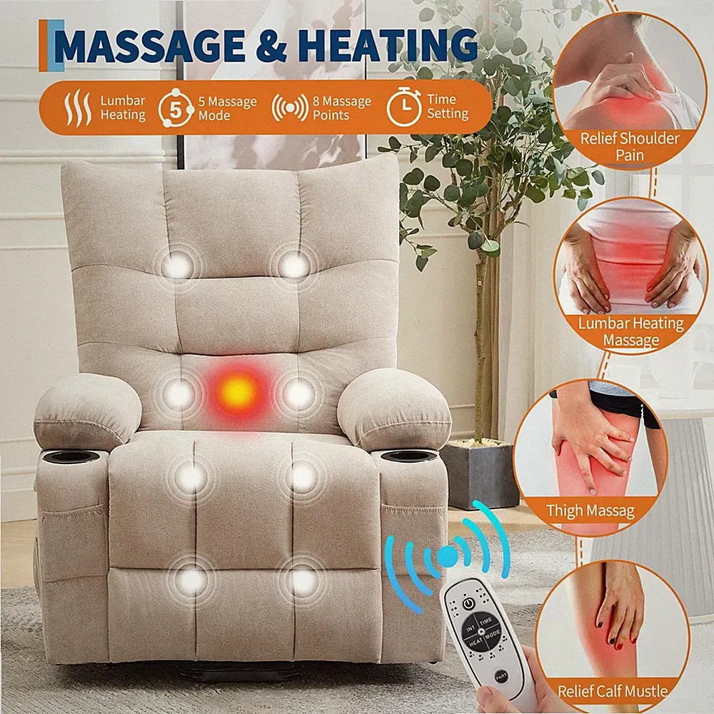 Power Lift Recliner Chair for Elderly with Massage & Heat Recliner ,Assist Stand