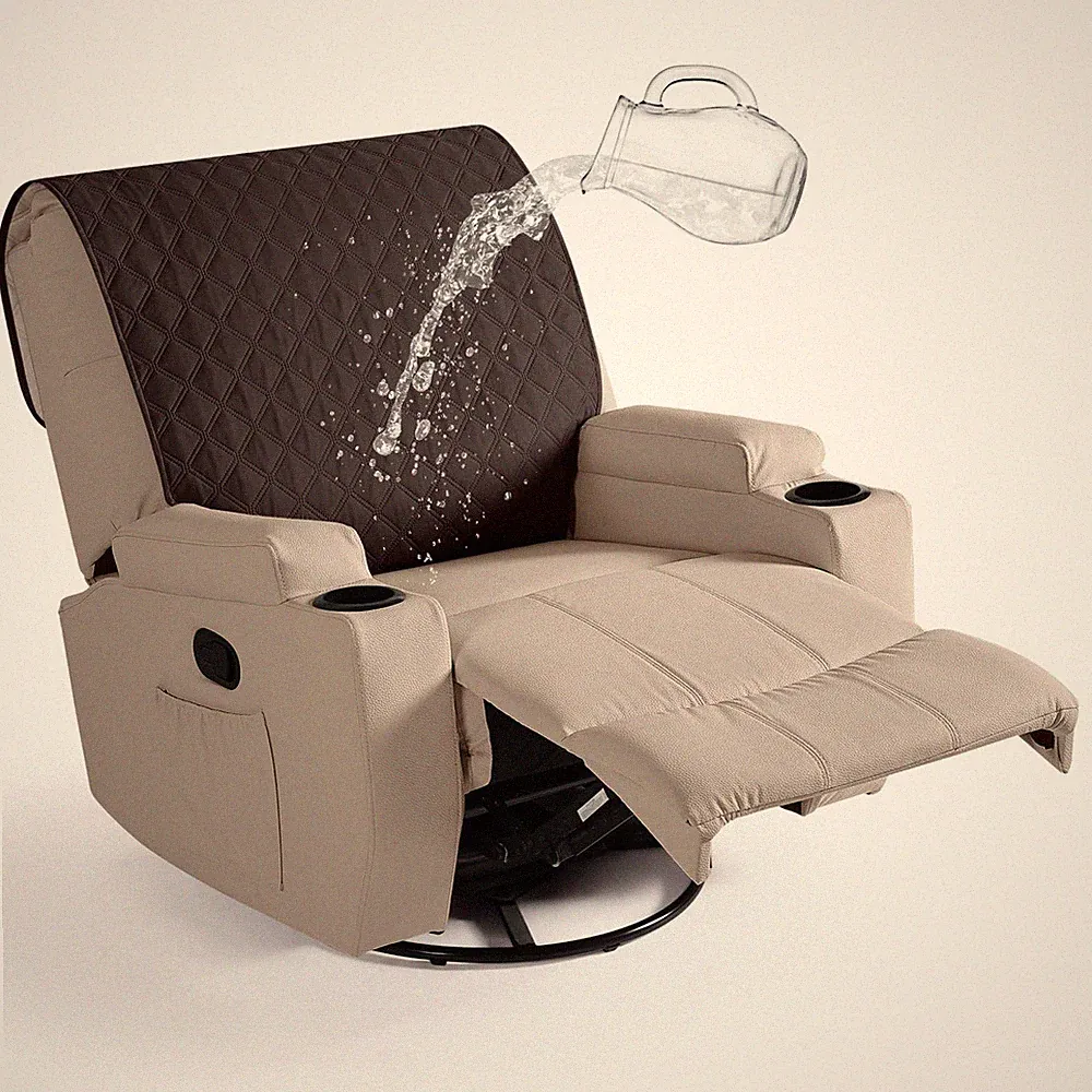 Ruaozz 100% Waterproof Recliner Chair Covers, Upgraded Backest-28", Chocolate