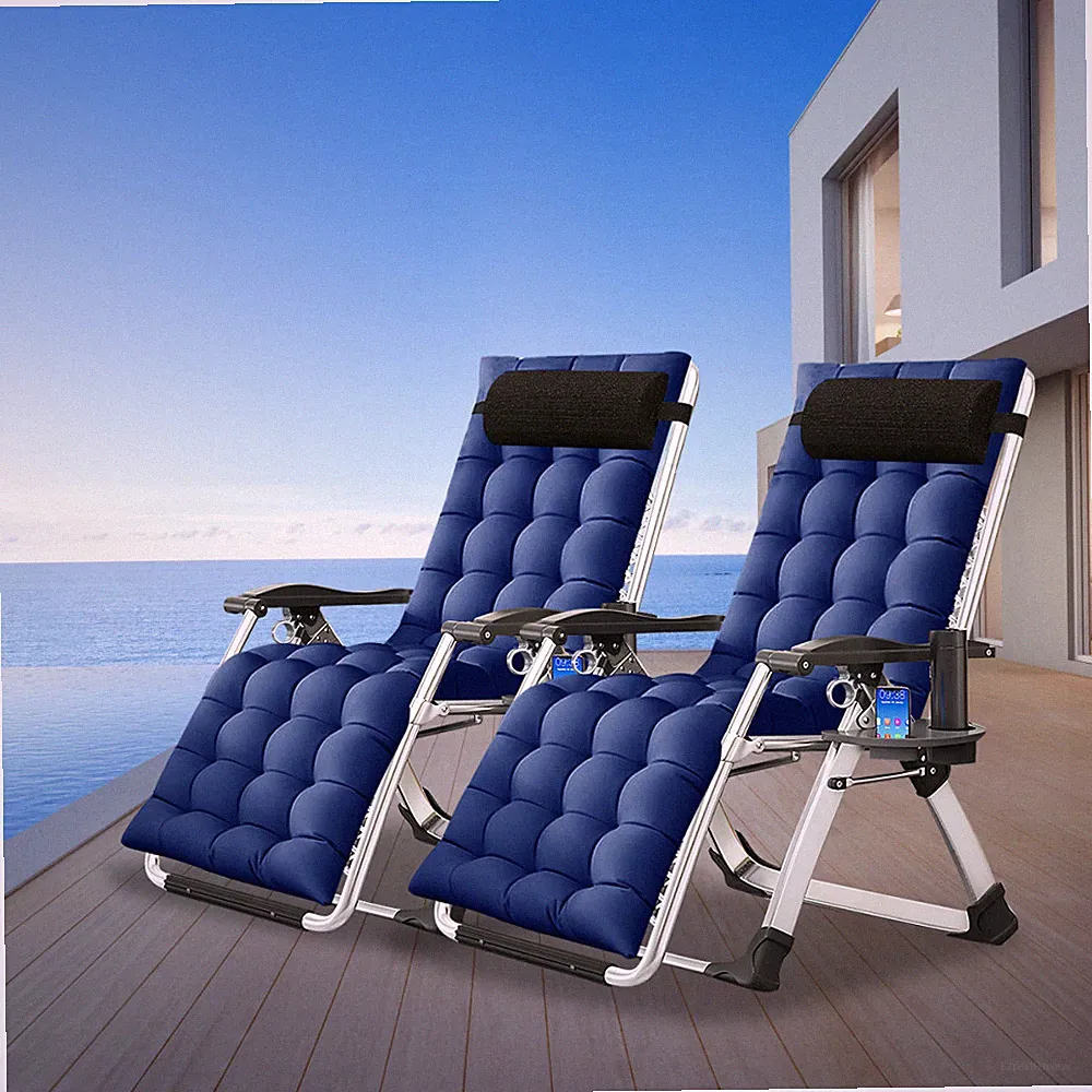 Slsy Zero Gravity Chair Reclining Lounge Chair 2 Pack Gray Double-sided Mat
